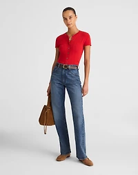 Cotton-Blend Pointelle Short-Sleeve Cardigan | Madewell