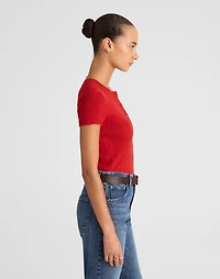 Cotton-Blend Pointelle Short-Sleeve Cardigan | Madewell