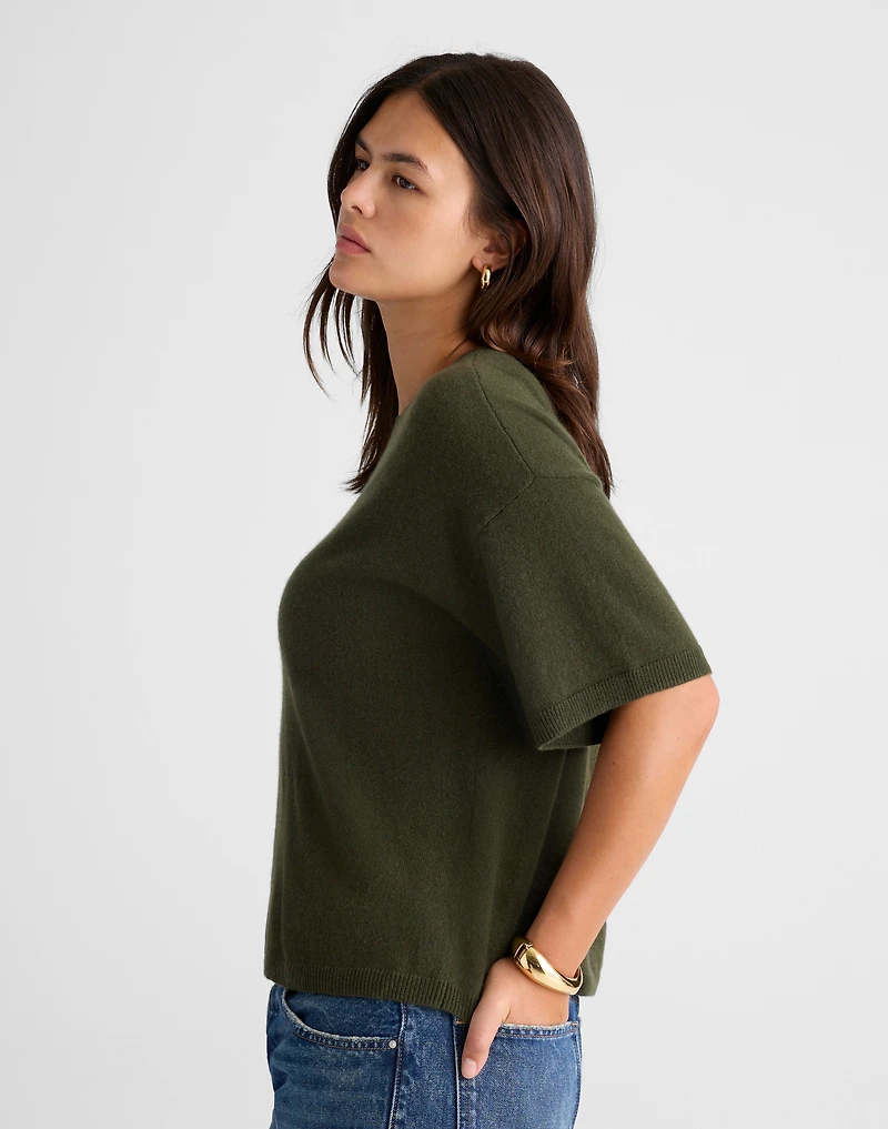 Short-Sleeve Sweater Tee 100% Cashmere | Madewell
