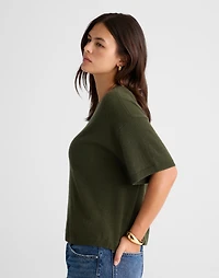 Short-Sleeve Sweater Tee 100% Cashmere | Madewell