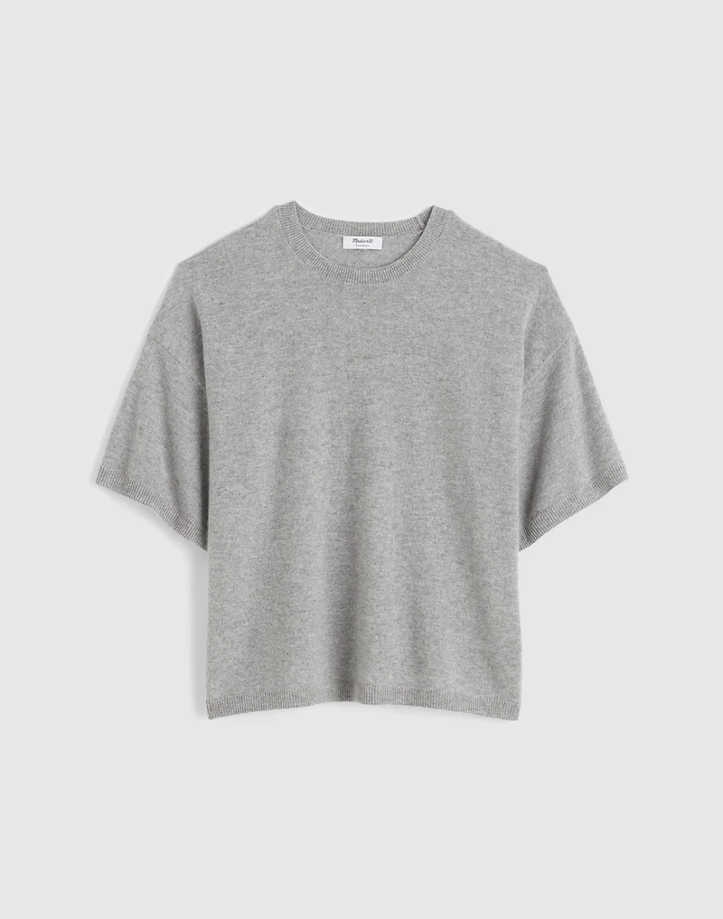 Short-Sleeve Sweater Tee in 100% Cashmere | Madewell