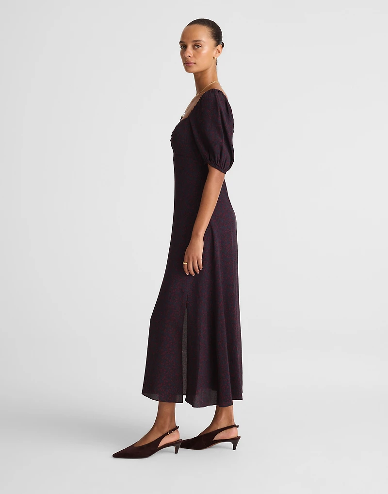 Puff-Sleeve Sweetheart Midi Dress | Madewell