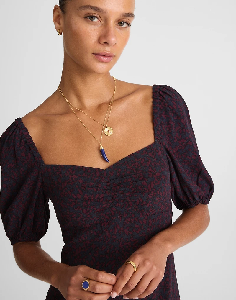 Puff-Sleeve Sweetheart Midi Dress | Madewell