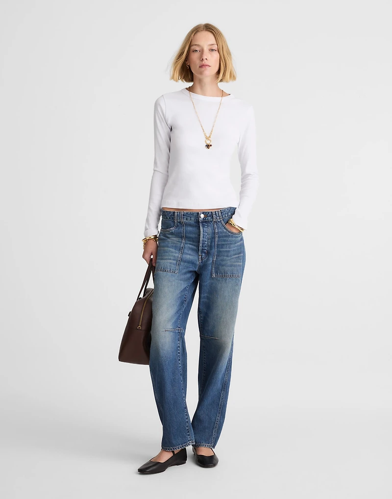 The '90s Long-Sleeve Tee Compact Cotton | Madewell