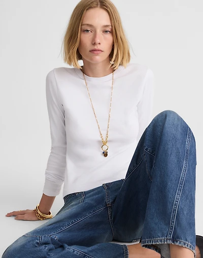 The '90s Long-Sleeve Tee Compact Cotton | Madewell