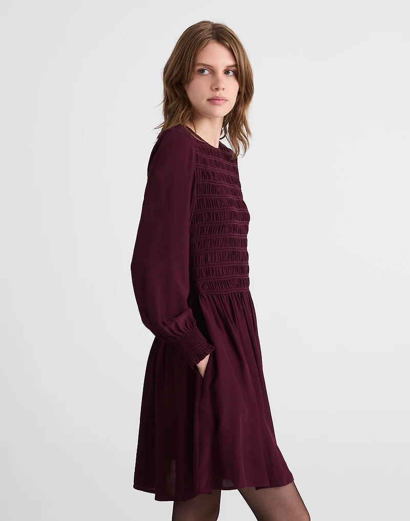Long-Sleeve Smocked Mini Dress | Madewell