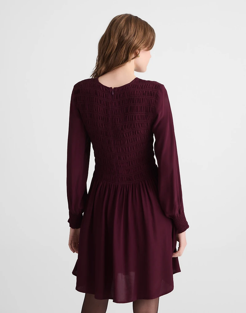 Long-Sleeve Smocked Mini Dress | Madewell