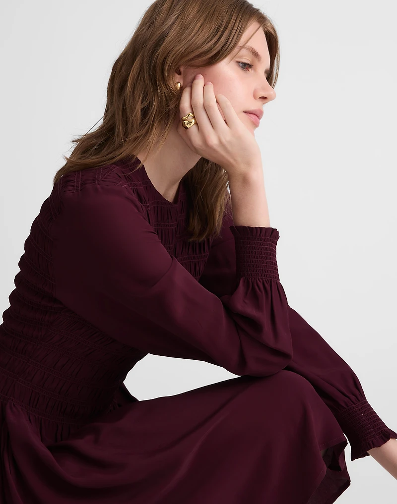 Long-Sleeve Smocked Mini Dress | Madewell