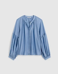 Shirred Balloon-Sleeve Top | Madewell
