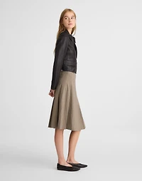 A-Line Midi Skirt in Wool-Blend Twill | Madewell