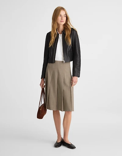 A-Line Midi Skirt in Wool-Blend Twill | Madewell