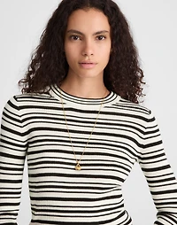 Double-Layered Crewneck Sweater Merino-Wool Silk