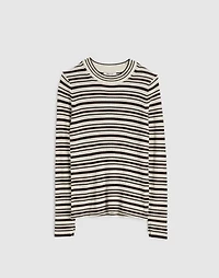 Double-Layered Crewneck Sweater Merino-Wool Silk