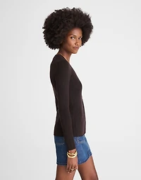 Deep V-Neck Cardigan in Merino-Silk Blend | Madewell