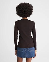 Deep V-Neck Cardigan in Merino-Silk Blend | Madewell