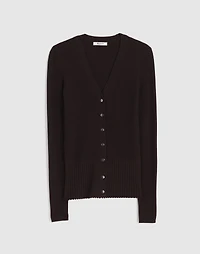 Deep V-Neck Cardigan in Merino-Silk Blend | Madewell