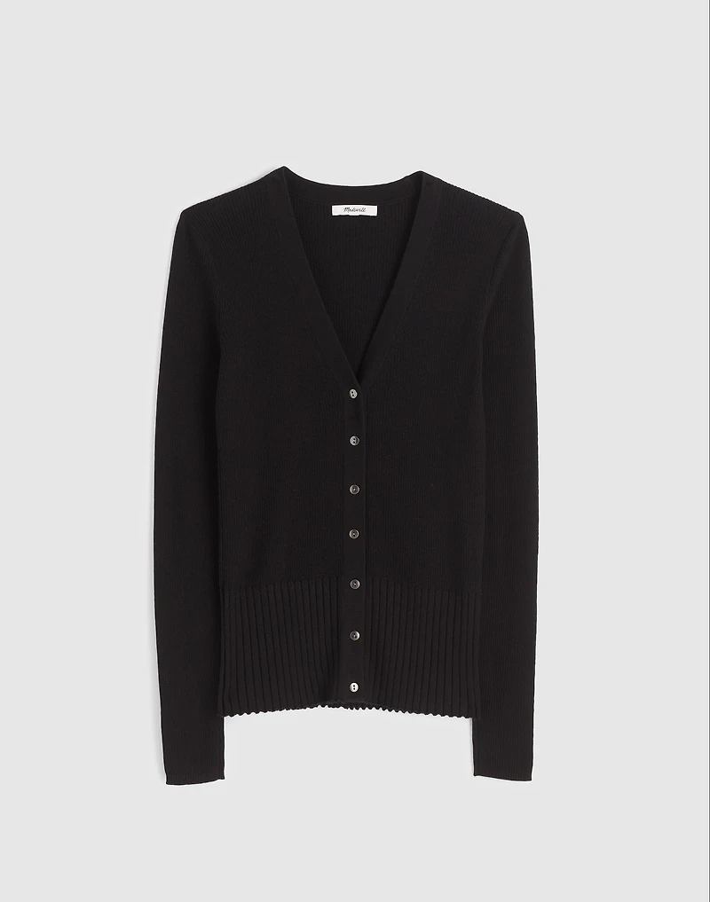 Deep V-Neck Cardigan in Merino-Silk Blend | Madewell