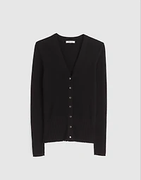 Deep V-Neck Cardigan in Merino-Silk Blend | Madewell