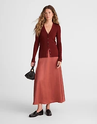 Deep V-Neck Cardigan Merino-Silk Blend | Madewell