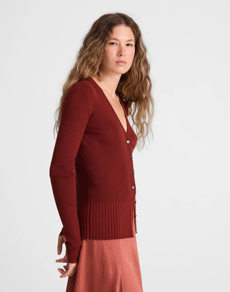 Deep V-Neck Cardigan Merino-Silk Blend | Madewell