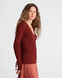 Deep V-Neck Cardigan Merino-Silk Blend | Madewell