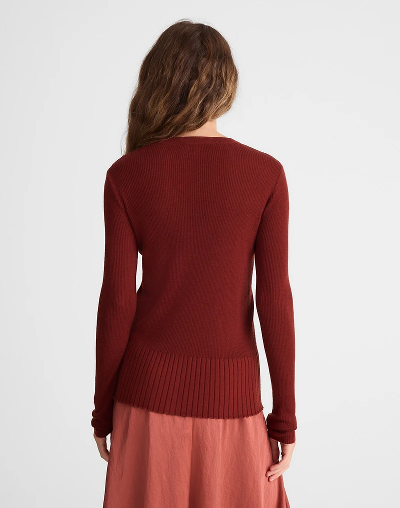 Deep V-Neck Cardigan Merino-Silk Blend | Madewell