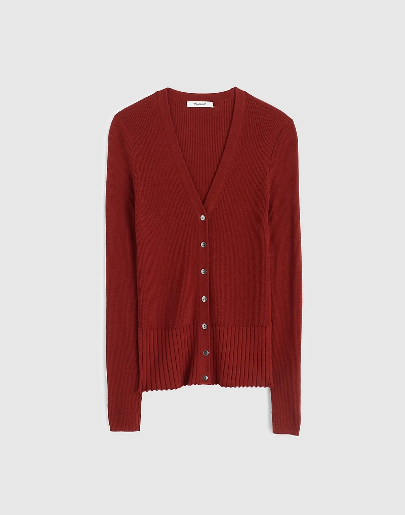 Deep V-Neck Cardigan Merino-Silk Blend | Madewell