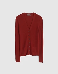 Deep V-Neck Cardigan Merino-Silk Blend | Madewell
