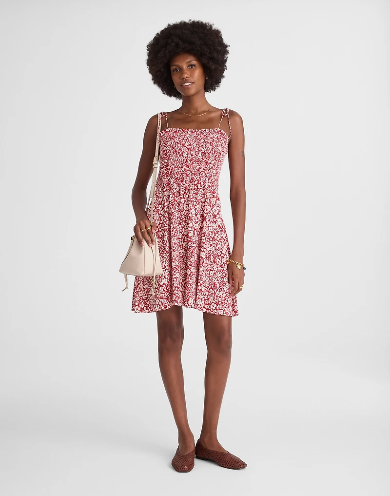 Tie Shoulder Mini Dress Floral | Madewell