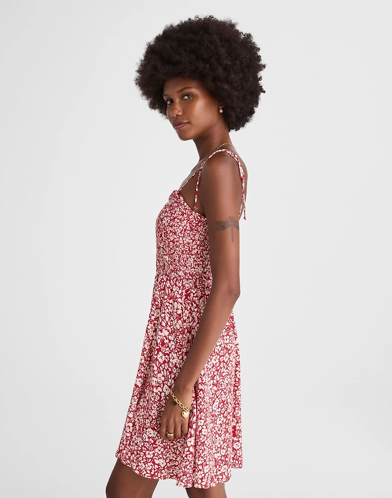 Tie Shoulder Mini Dress Floral | Madewell