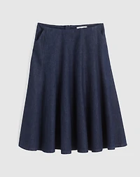 Plus Flared Denim Midi Skirt in Rinse Wash | Madewell