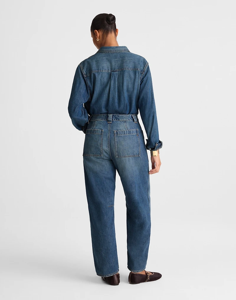 The Curvy Darted Utility Barrel-Leg Jean | Madewell