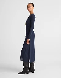 Long-Sleeve Ruched Midi Dress | Madewell