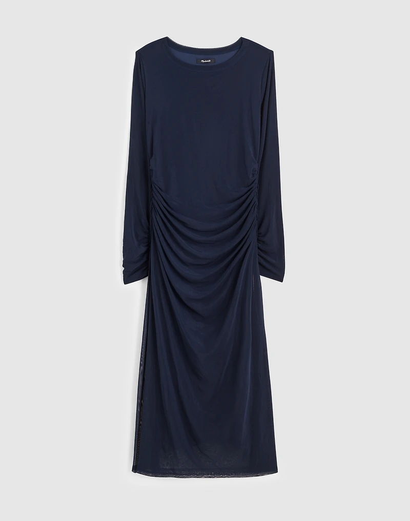 Long-Sleeve Ruched Midi Dress | Madewell