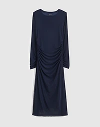 Long-Sleeve Ruched Midi Dress | Madewell