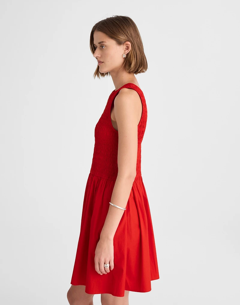 The Melody Scoopback Smocked Mini Dress | Madewell