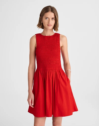 The Melody Scoopback Smocked Mini Dress | Madewell