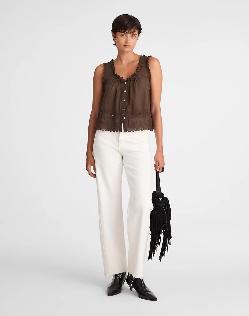 Embroidered Scalloped Tank | Madewell