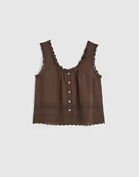 Embroidered Scalloped Tank | Madewell