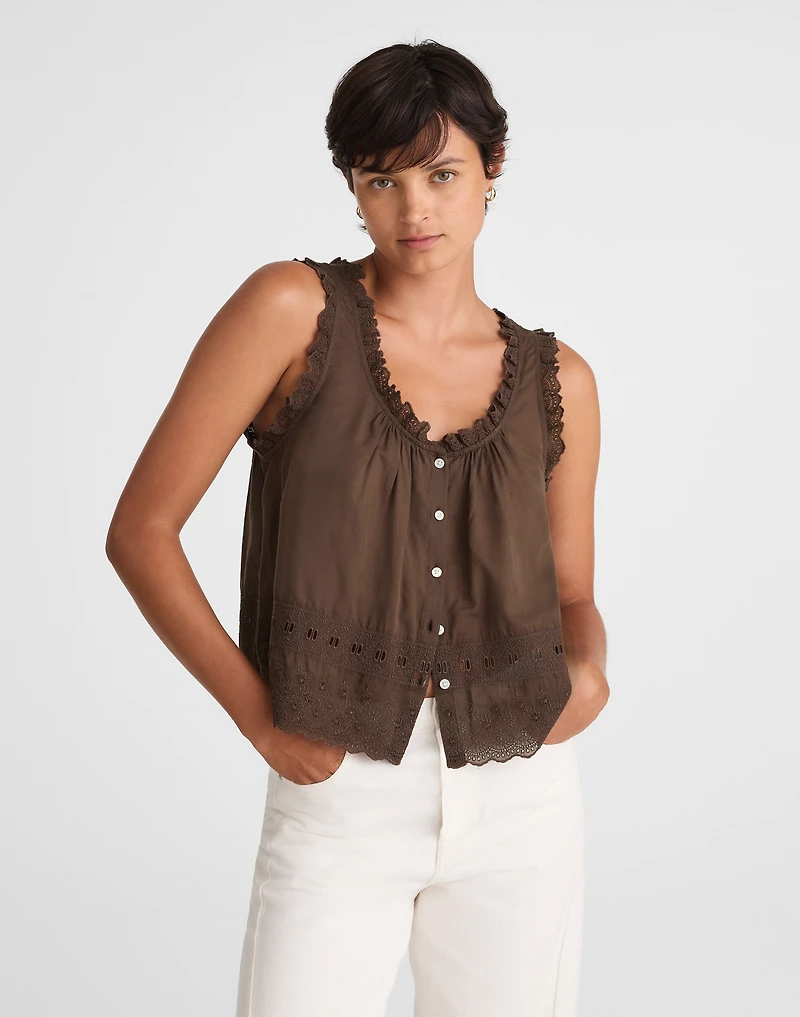 Embroidered Scalloped Tank | Madewell