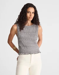 Smocked Boatneck Tank Stripe | Madewell