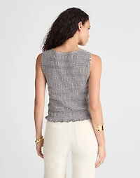 Smocked Boatneck Tank Stripe | Madewell