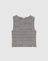 Smocked Boatneck Tank Stripe | Madewell