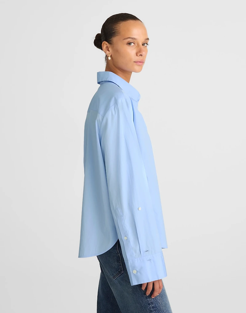 Easy Y-Neck Button-Up Shirt