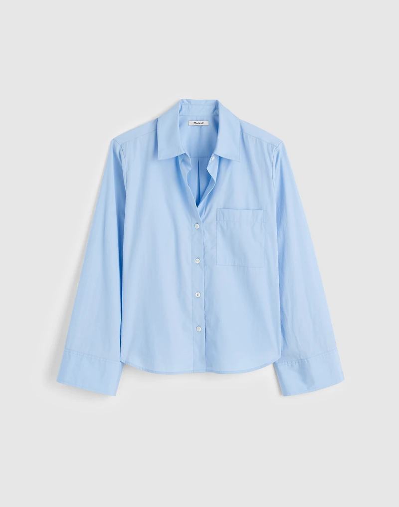 Easy Y-Neck Button-Up Shirt