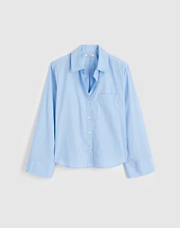Easy Y-Neck Button-Up Shirt