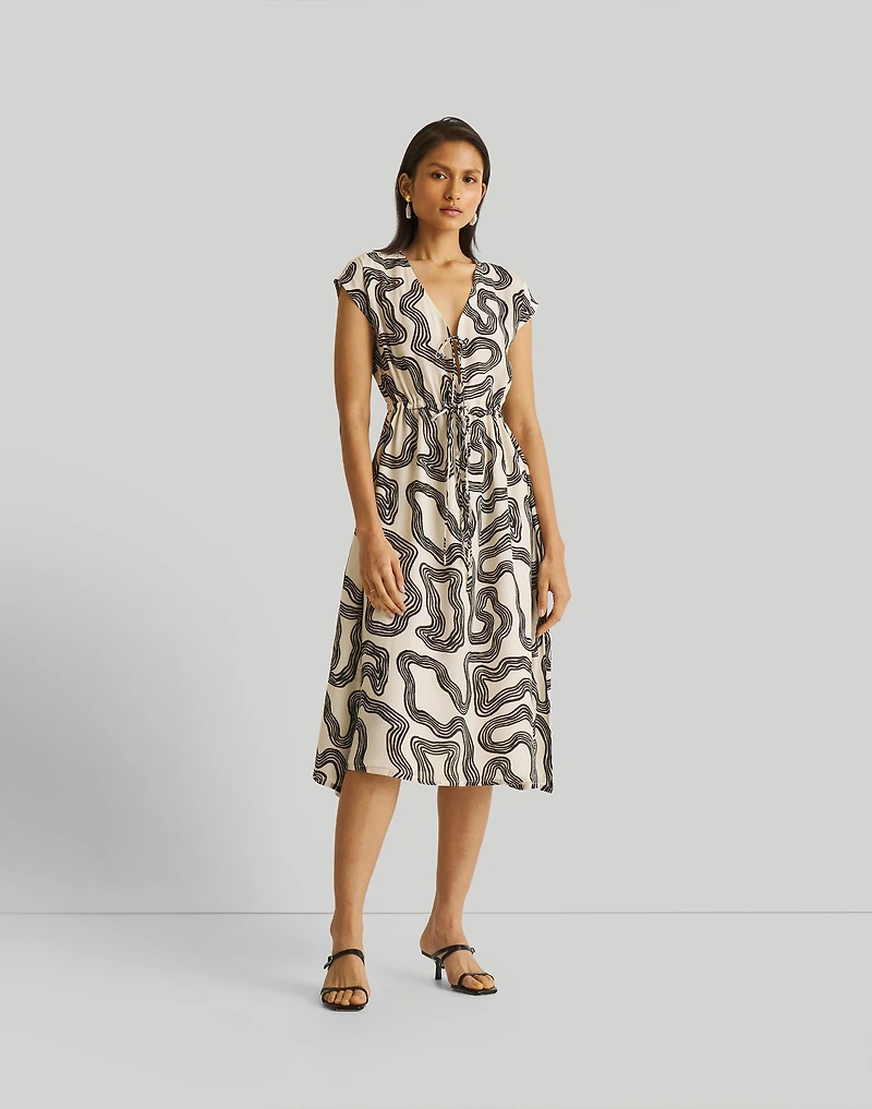 Reistor® Deep V-neck. Gathered Dress | Madewell