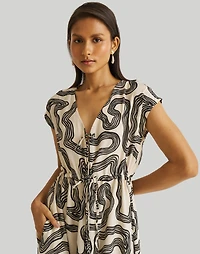 Reistor® Deep V-neck. Gathered Dress | Madewell