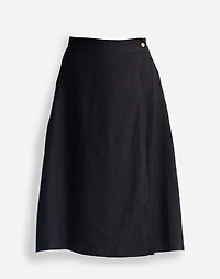 Reistor® Overlap Midi Skirt 100% Black Hemp | Madewell
