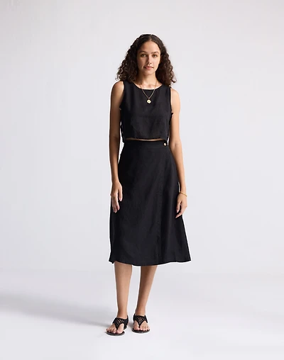 Reistor® Boxy Crop Top 100% Black Hemp | Madewell